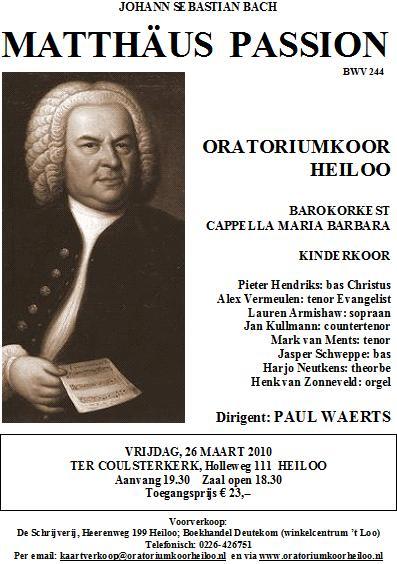 Poster for Matthew Passion